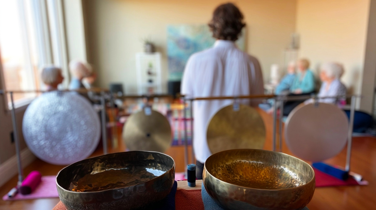 Mark at the retirement community sound bath